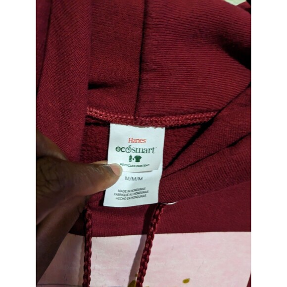Hanes Ecosmart Woman Red Black Queen Playing Card Hoodie Sweatshirt Size Medium - Picture 4 of 8